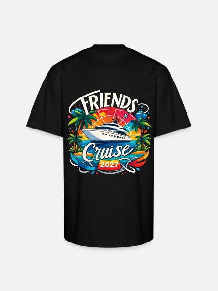 Friends Cruise 2027 - Unisex Oversized Heavyweight T-Shirt - black