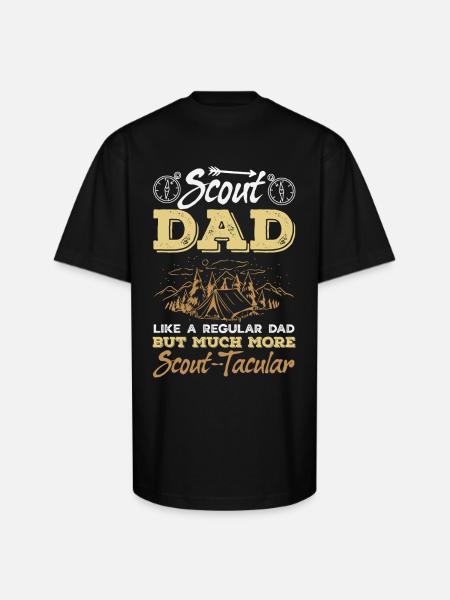 Scout Dad Scouting Camp Leader Father - Unisex Oversized Heavyweight T-Shirt - black