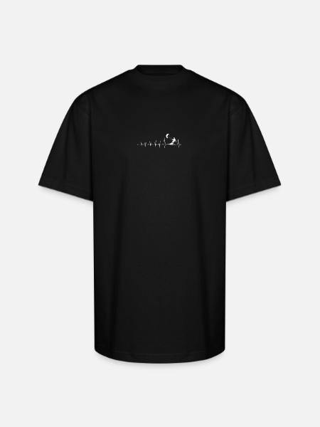 Heartbeat Parachute Rider - Unisex Oversized Heavyweight T-Shirt - black
