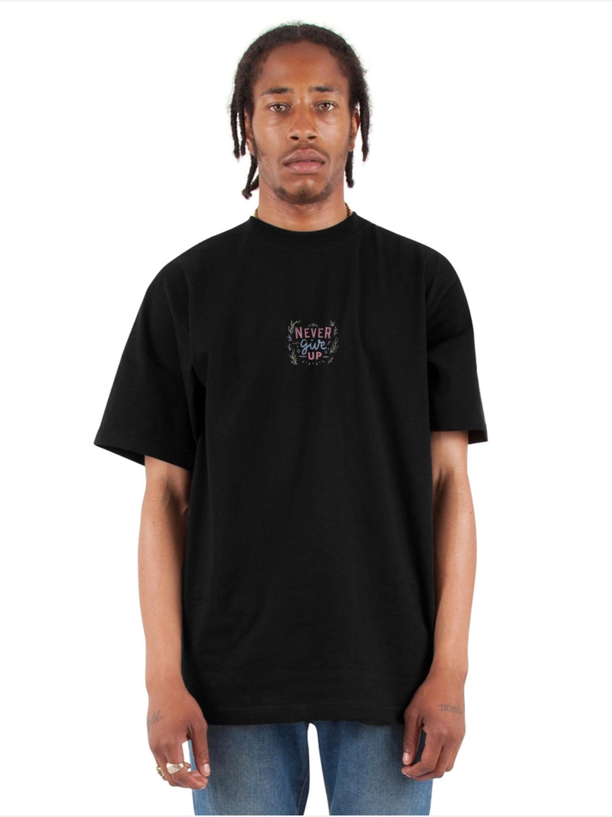 . - Unisex Oversized Heavyweight T-Shirt - black - Front - James (184cm)