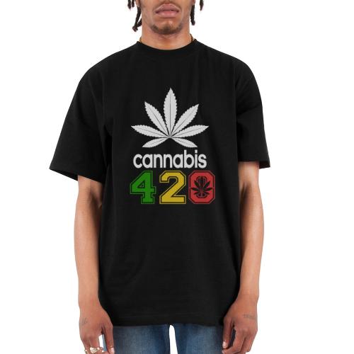 Humorous 420 Authentic Herb Weed Marijuana Design - Unisex Oversized Heavyweight T-Shirt