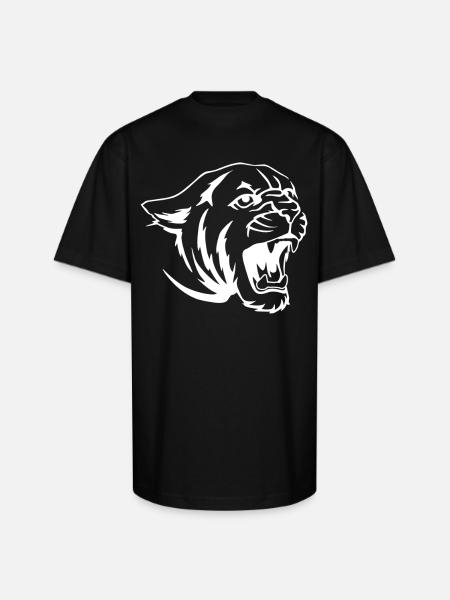 Cougar Tiger Face - Unisex Oversized Heavyweight T-Shirt - black