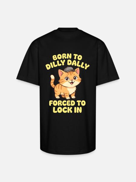 Kitty Lock-In - Unisex Oversized Heavyweight T-Shirt - black