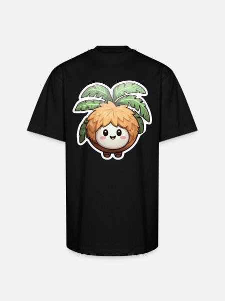 Coconut kawaii - Unisex Oversized Heavyweight T-Shirt - black