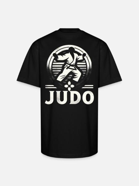 Judo Mastery Combat Emblem - Unisex Oversized Heavyweight T-Shirt - black