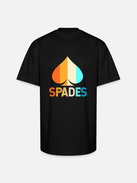 Spades Card Game Player - Unisex Oversized Heavyweight T-Shirt - black
