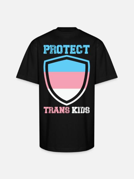 Protect Trans Kids - Unisex Oversized Heavyweight T-Shirt - black