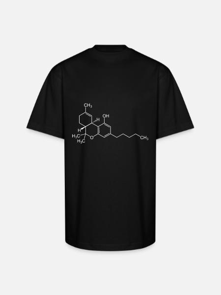THC Cannabis Weed Chemical Symbol Science Geeky - Unisex Oversized Heavyweight T-Shirt - black