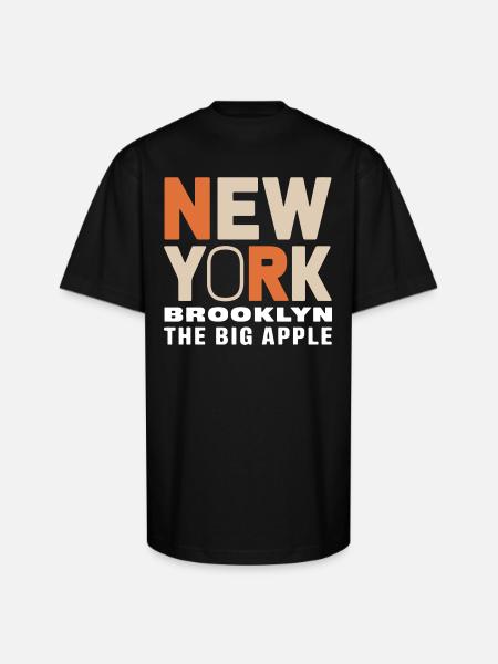 New York Brooklyn - The Big Apple Classic Design - Unisex Oversized Heavyweight T-Shirt - black