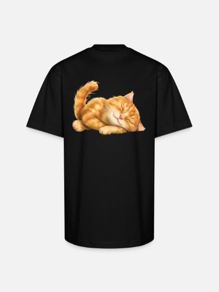 Funny Cat - Unisex Oversized Heavyweight T-Shirt - black