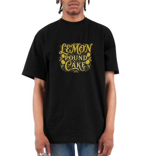 Lemon Pound Cake Vintage Flourish - Unisex Oversized Heavyweight T-Shirt