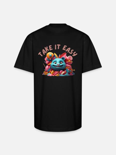 Take it easy - Unisex Oversized Heavyweight T-Shirt - black