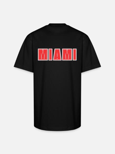 MIAMI RED Theme - Unisex Oversized Heavyweight T-Shirt - black