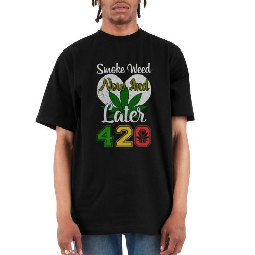 Funny 420 Always Smoking Weed Marijuana Design - Unisex Oversized Heavyweight T-Shirt