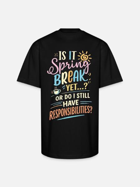 Spring Break Dilemma - Unisex Oversized Heavyweight T-Shirt - black