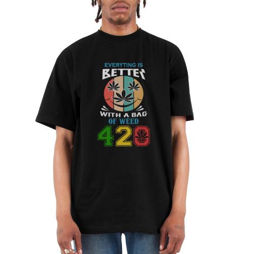 Comic 420 Better Herb Weed Marijuana Design - Unisex Oversized Heavyweight T-Shirt