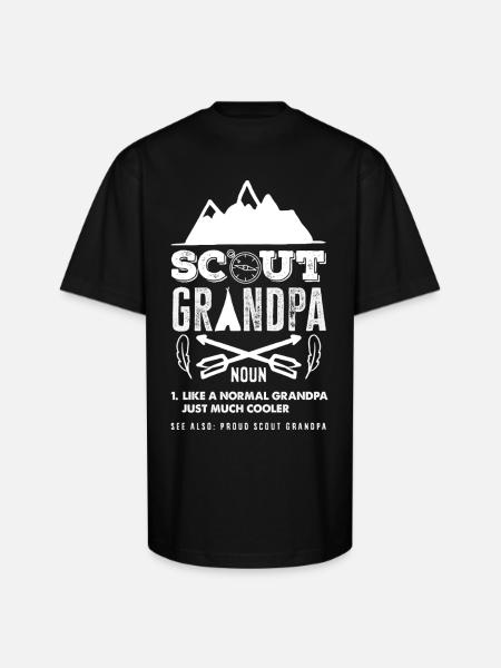 Proud Scout Grandpa Grandfather Scouting - Unisex Oversized Heavyweight T-Shirt - black