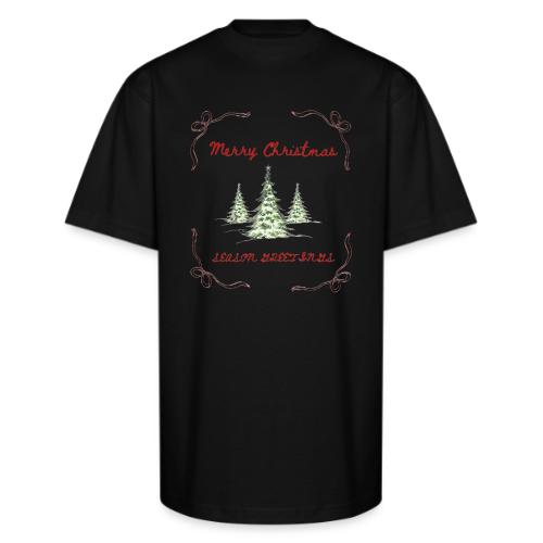 Beautiful Green Christmas Tree Graphic - Unisex Oversized Heavyweight T-Shirt