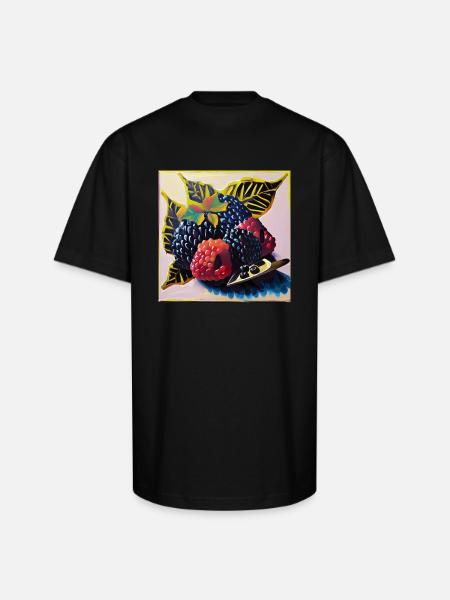 Berries - Unisex Oversized Heavyweight T-Shirt - black