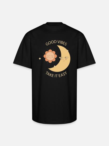 Take it easy summer - Unisex Oversized Heavyweight T-Shirt - black