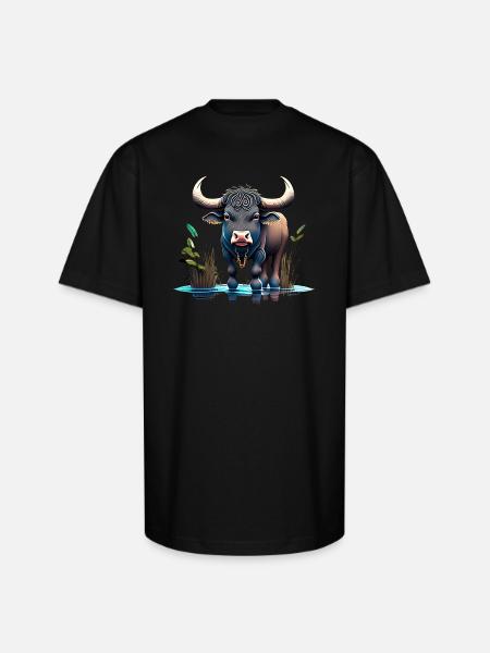 Water Buffalo - Unisex Oversized Heavyweight T-Shirt - black