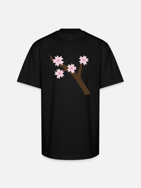 sakura branch - Unisex Oversized Heavyweight T-Shirt - black