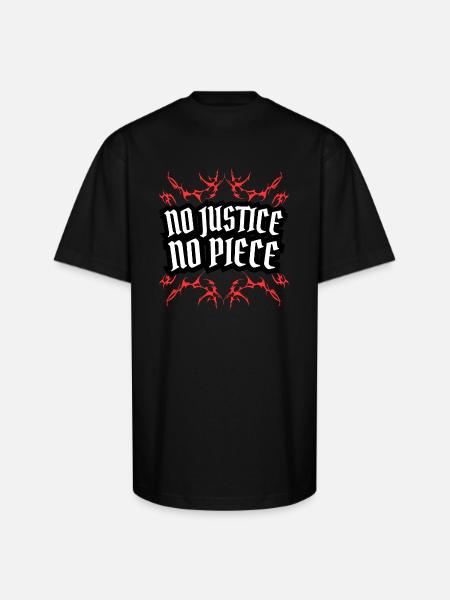 No justice no piece - Unisex Oversized Heavyweight T-Shirt - black