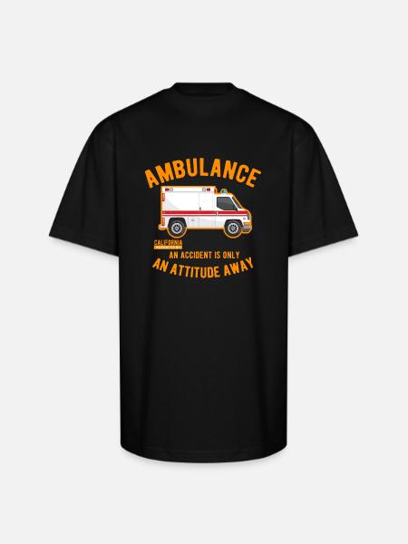 Ambulance Emergency Rescue - Unisex Oversized Heavyweight T-Shirt - black