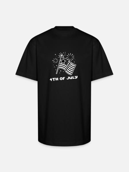 4th Of July - Unisex Oversized Heavyweight T-Shirt - black