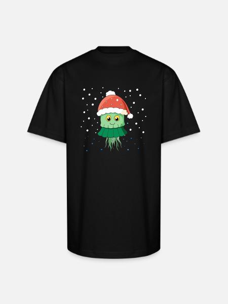 JELLYFISH - Unisex Oversized Heavyweight T-Shirt - black
