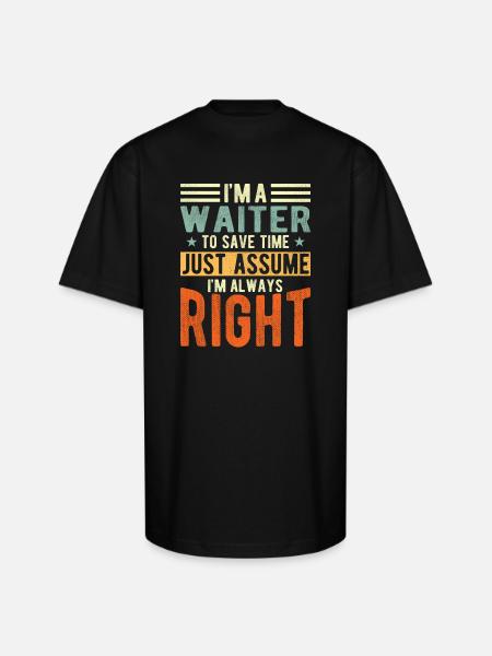 Waiter - Unisex Oversized Heavyweight T-Shirt - black