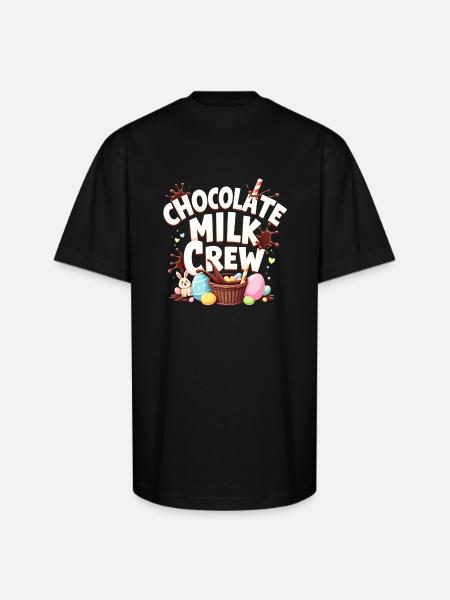 CHOCOLATE MILK CREW - Unisex Oversized Heavyweight T-Shirt - black