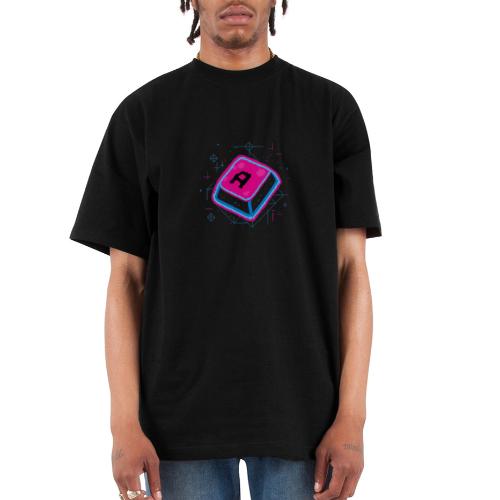 Neon Pixel A Key - Unisex Oversized Heavyweight T-Shirt