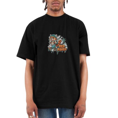 Red Panda Street Graffiti Vibes - Unisex Oversized Heavyweight T-Shirt