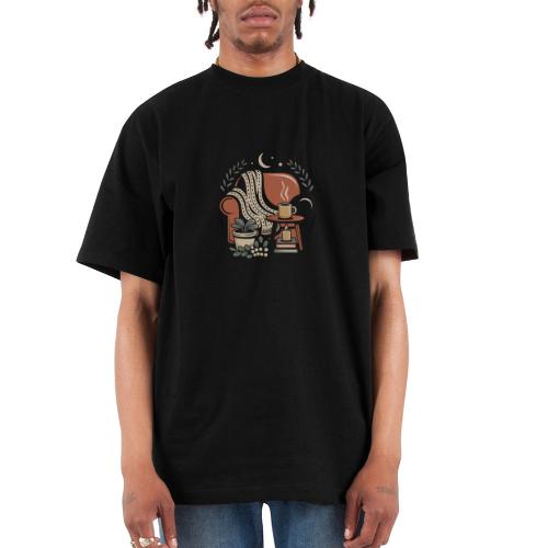 Moonlit Cozy Night Recliner - Unisex Oversized Heavyweight T-Shirt