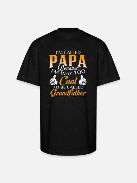 Papa - Unisex Oversized Heavyweight T-Shirt - black