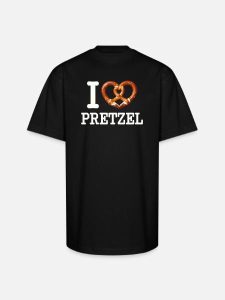 I Heart Pretzel - Unisex Oversized Heavyweight T-Shirt - black