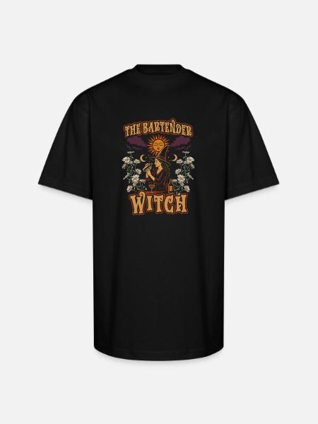 Bartender Mixologist The Bartender Witch - Unisex Oversized Heavyweight T-Shirt - black