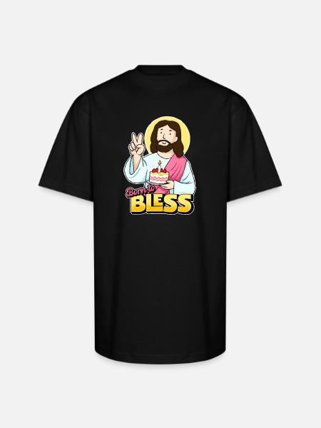 Born to Bless - Unisex Oversized Heavyweight T-Shirt - black