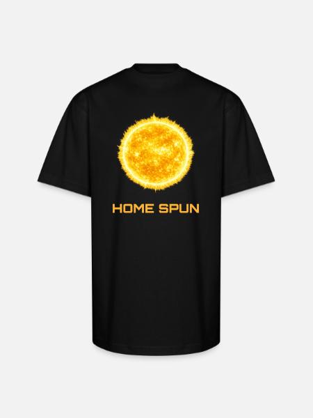 Sunburst Home Spun Solar T-shirt - Unisex Oversized Heavyweight T-Shirt - black