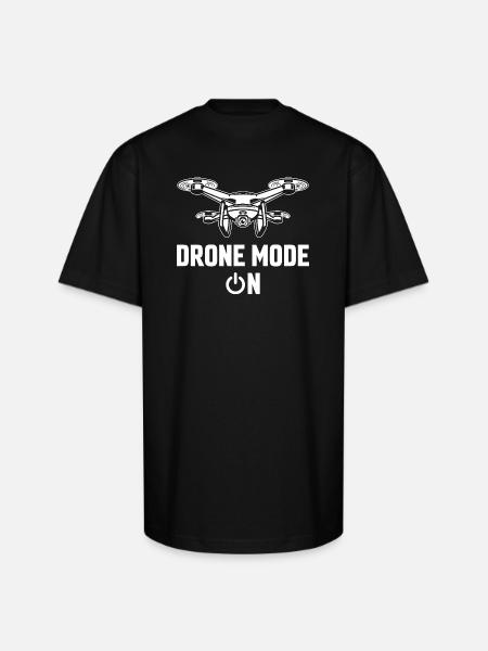 Drone Mode: On - Unisex Oversized Heavyweight T-Shirt - black