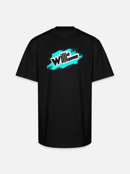 Willieamz Neon Splash Logo Tee - Unisex Oversized Heavyweight T-Shirt - black