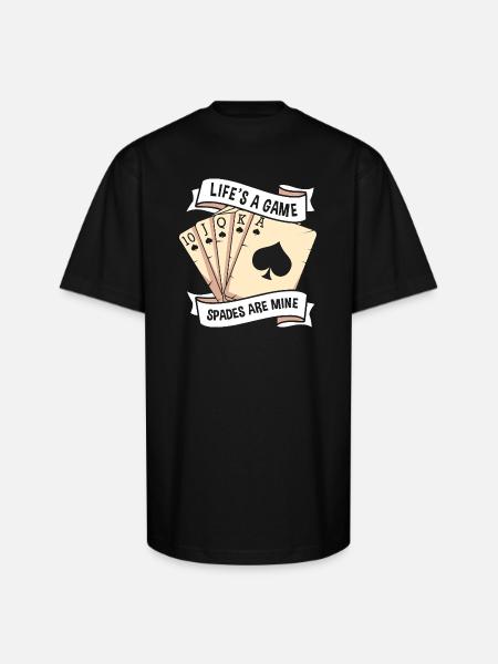 Spades Casino Card Game - Unisex Oversized Heavyweight T-Shirt - black