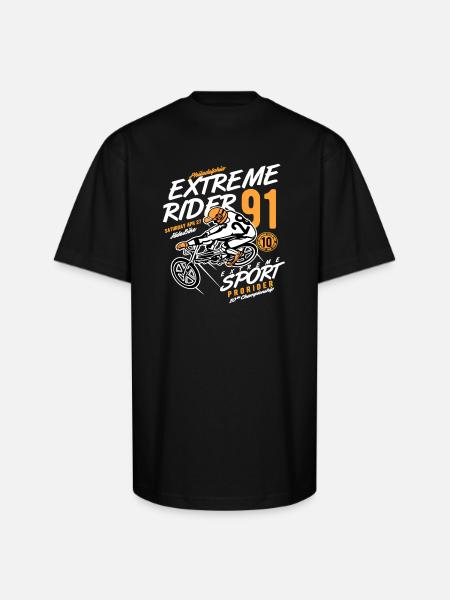 Extreme Rider 91 BMX - Unisex Oversized Heavyweight T-Shirt - black