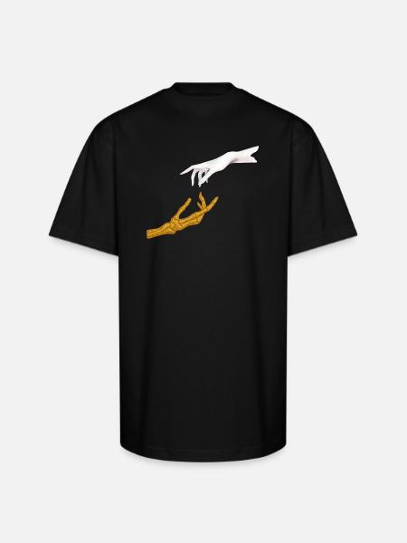 Glittering Hand Connection - Unisex Oversized Heavyweight T-Shirt - black