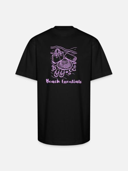 Beach Essentials Sketch - Unisex Oversized Heavyweight T-Shirt - black