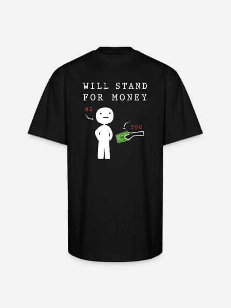 Money Meme Millennial Humor - Unisex Oversized Heavyweight T-Shirt - black