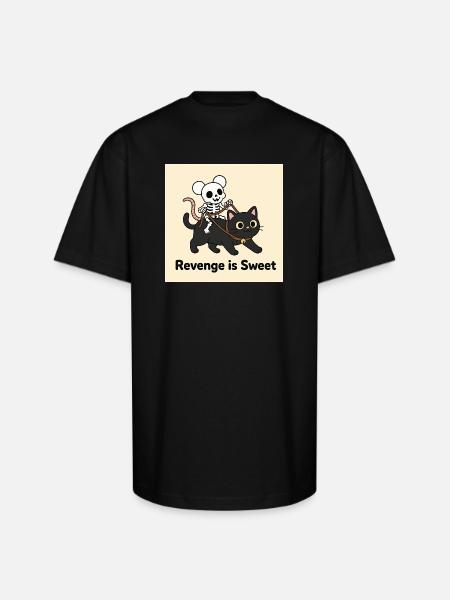 Revenge is Sweet Halloween Design - Unisex Oversized Heavyweight T-Shirt - black