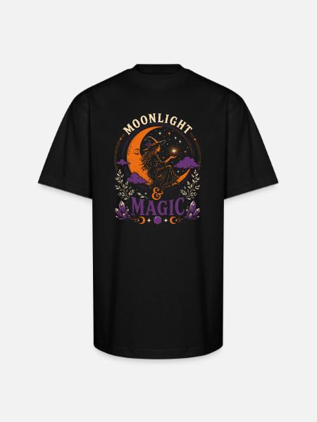 Moonlight & Magic Tshirt - Unisex Oversized Heavyweight T-Shirt - black