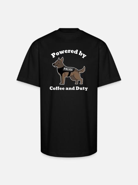 t-shirt-design-featuring-a-smiling-police dog - Unisex Oversized Heavyweight T-Shirt - black